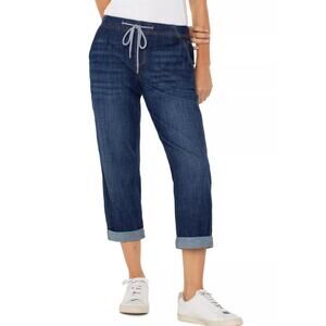 Liverpool Los Angels Rascal Drawstring Rolled Cuff Jeans Size 16/33 Morongo Dark